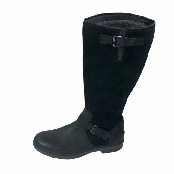UGG Shoes - UGG Black Leather & Suede Knee High Thomsen Boot